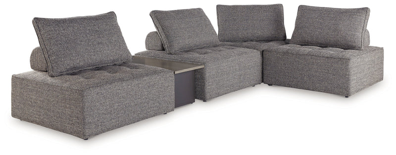Bree Zee Brown 5-Piece Outdoor Sectional - Ornate Home