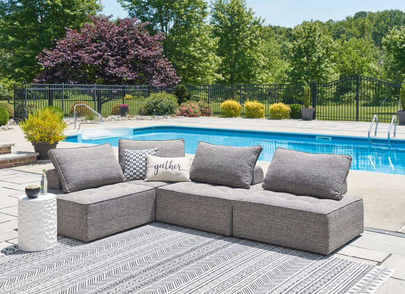 Bree Zee Brown 4-Piece Outdoor Sectional - Ornate Home