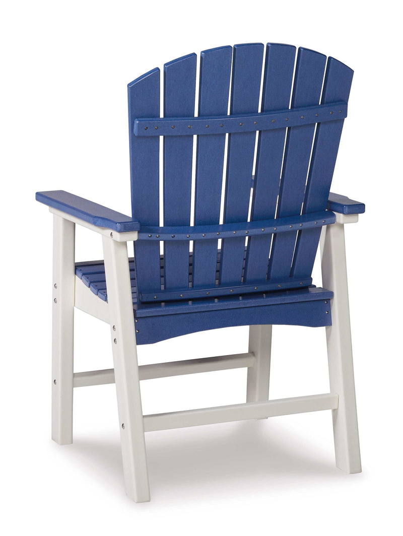 Toretto Blue & White Outdoor Dining Arm Chair (Set of 2) - Ornate Home