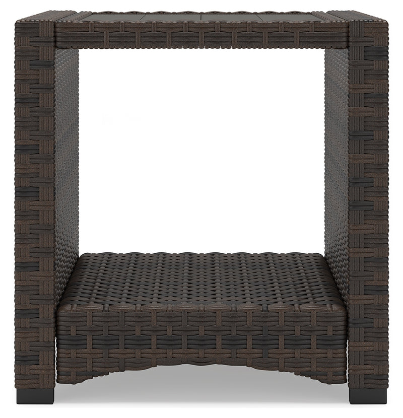 Windglow Brown Outdoor End Table - Ornate Home