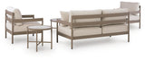 Big Creek Beige Outdoor Love/Chairs/Tables Set (Set of 5)