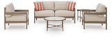 Big Creek Beige Outdoor Love/Chairs/Tables Set (Set of 5)