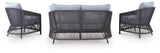 Bodega Island Gray Outdoor Love/Chairs/Table Set (Set of 4)