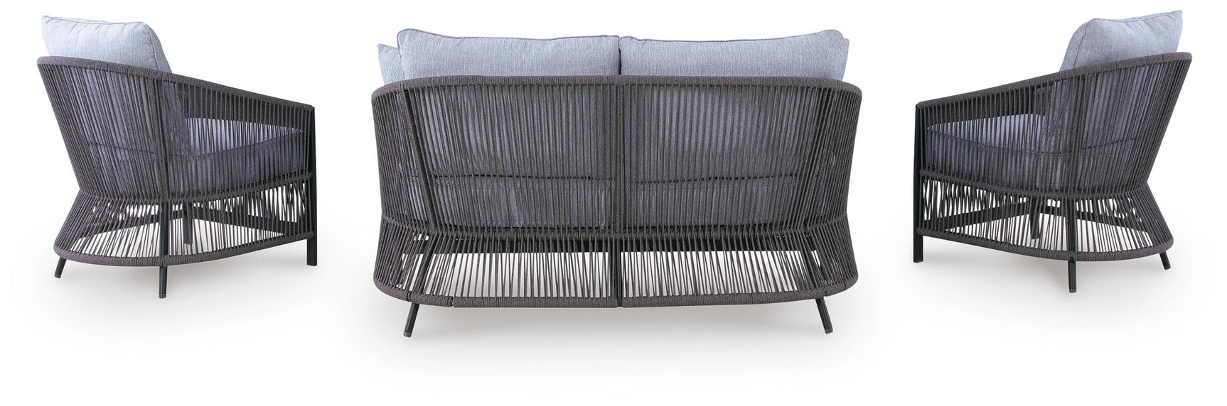Bodega Island Gray Outdoor Love/Chairs/Table Set (Set of 4)