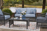 Bodega Island Gray Outdoor Love/Chairs/Table Set (Set of 4)