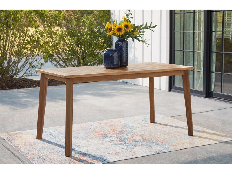 Janiyah Light Brown Outdoor Dining Table - Ornate Home