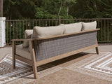 Francis Beach Natural/Gray Outdoor Sofa with Cushion