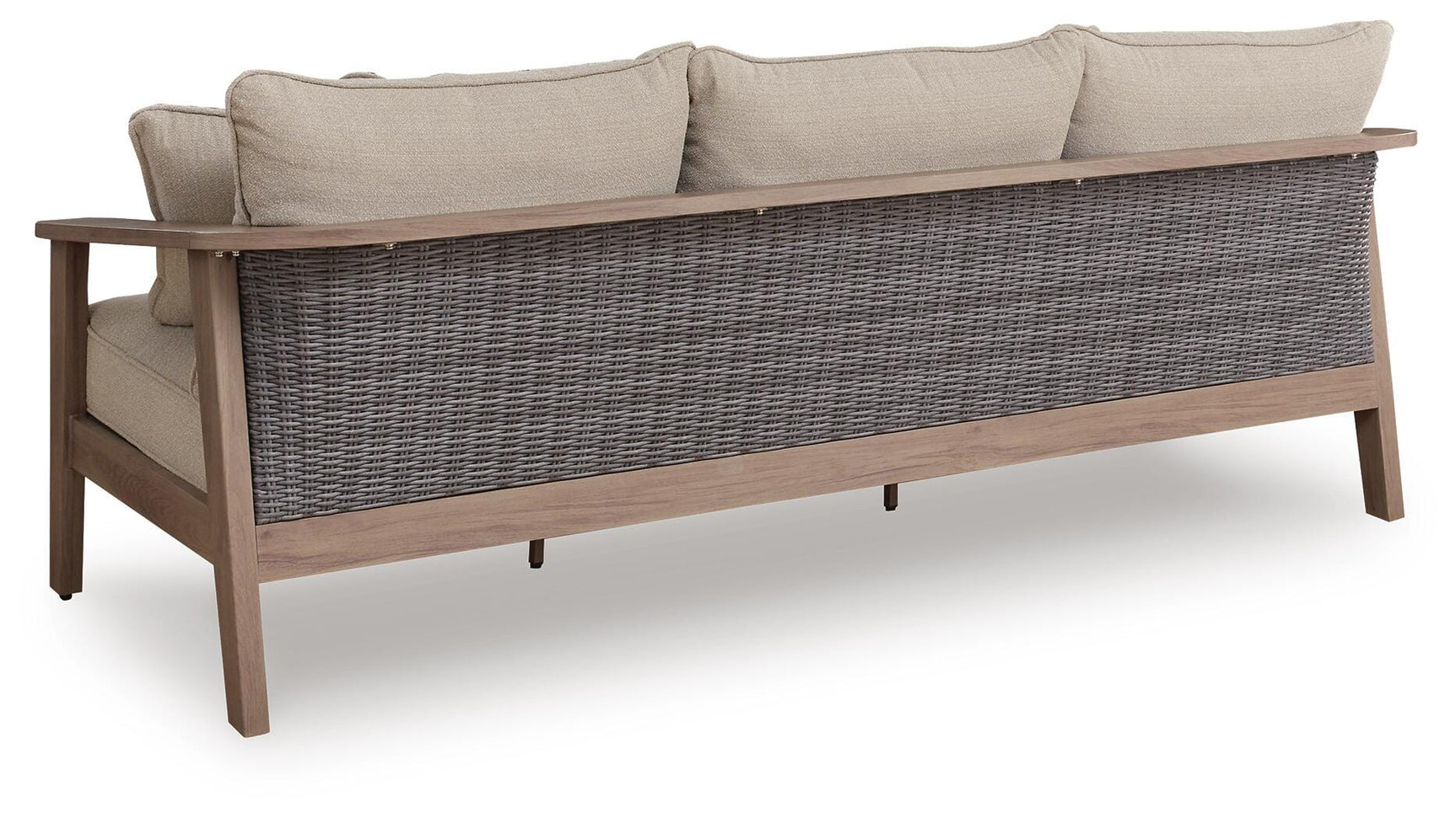 Francis Beach Natural/Gray Outdoor Sofa with Cushion