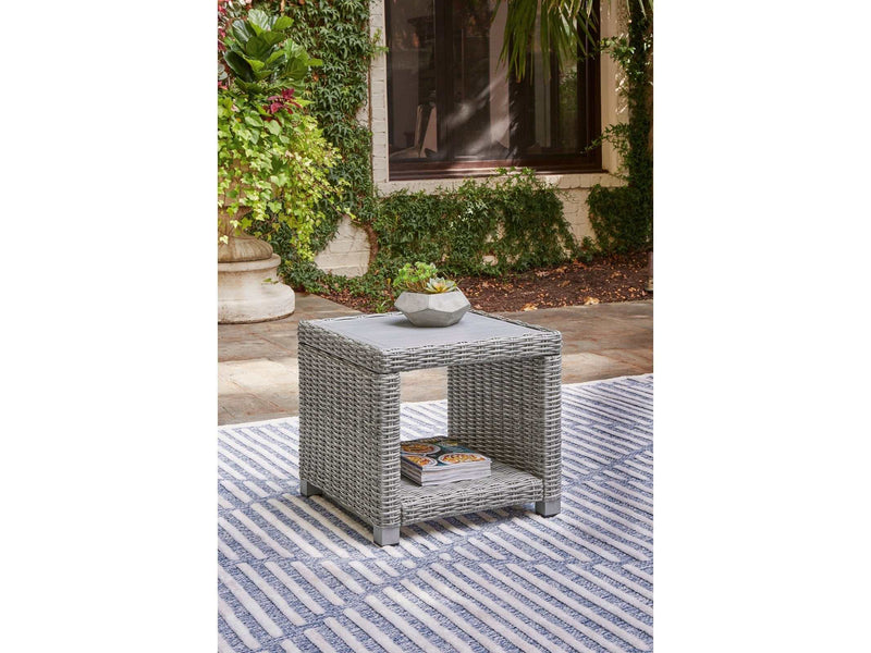 Naples Beach Light Gray Outdoor End Table - Ornate Home