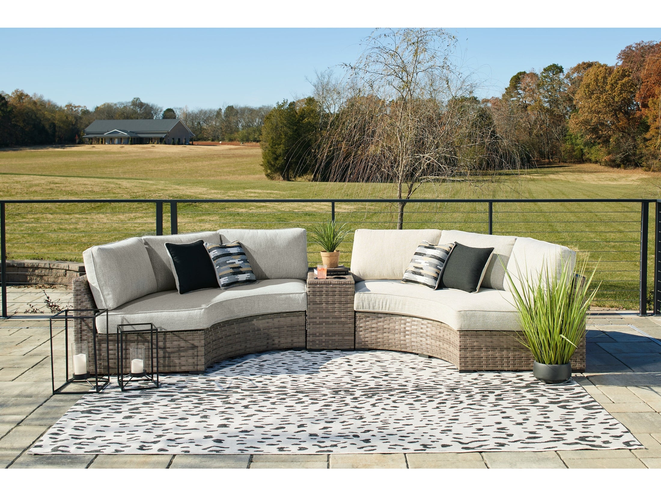 Calworth Beige 3-Piece Outdoor Sectional - Ornate Home