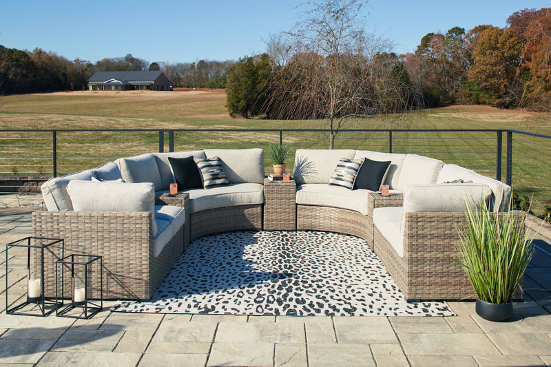 Calworth Beige 9-Piece Outdoor Sectional - Ornate Home