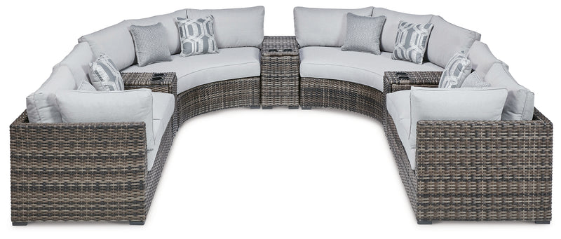 Harbor Court Gray 9-Piece Outdoor Sectional - Ornate Home