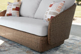 Cardiff Beach Beige Outdoor Loveseat/2 Swivel Chairs (Set of 3)