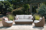 Cardiff Beach Beige Outdoor Loveseat/2 Swivel Chairs (Set of 3)