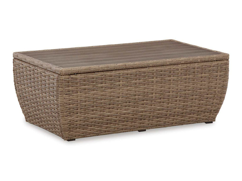 Sandy Bloom Beige Outdoor Coffee Table - Ornate Home