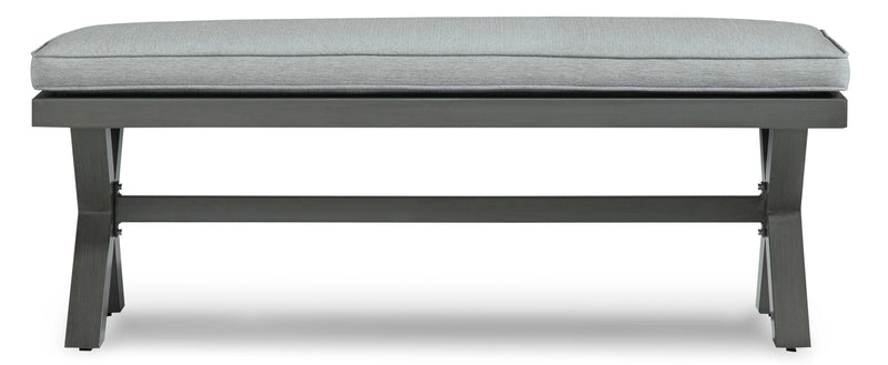 Elite Park Gray Outdoor Bench w/ Cushion - Ornate Home