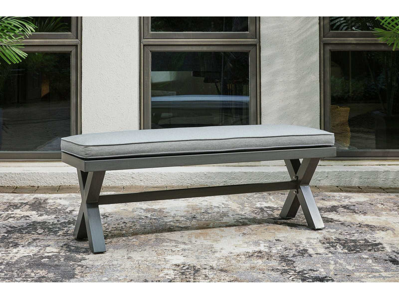 Elite Park Gray Outdoor Bench w/ Cushion - Ornate Home