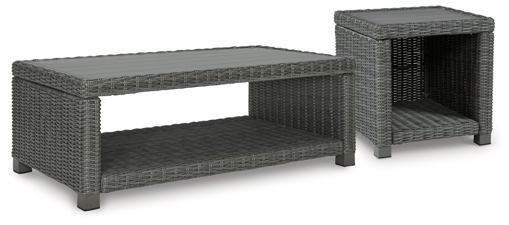 Elite Park Gray Outdoor Coffee Table and End Table