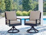 Mabry Shores Navy Blue/Driftwood Outdoor Swivel Chair with Cushion (Set of 2)