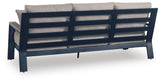 Mabry Shores Navy Blue/Driftwood Outdoor Sofa with Cushion