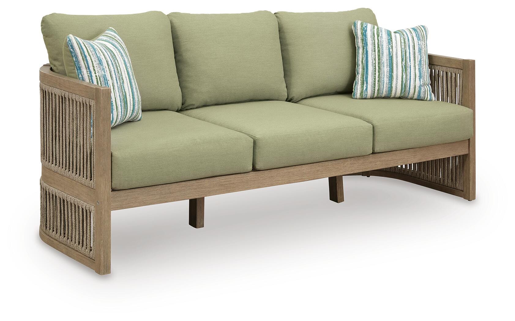 Vision Lane Beige/Green Outdoor Sofa with Cushion