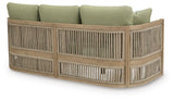 Vision Lane Beige/Green Outdoor Sofa with Cushion