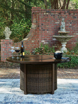 Drakes Beach Dark Brown Outdoor Fire Pit Table