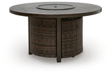 Drakes Beach Dark Brown Outdoor Fire Pit Table