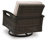 Drakes Beach Dark Brown Outdoor Swivel Lounge Chair (Set of 2)