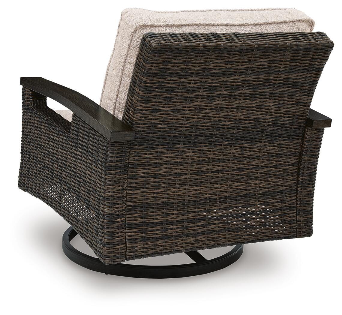 Drakes Beach Dark Brown Outdoor Swivel Lounge Chair (Set of 2)
