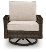 Drakes Beach Dark Brown Outdoor Swivel Lounge Chair (Set of 2)