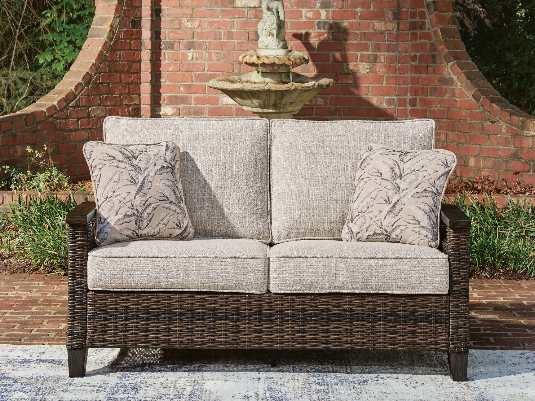 Drakes Beach Dark Brown Outdoor Loveseat with Cushion