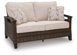 Drakes Beach Dark Brown Outdoor Loveseat with Cushion
