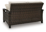 Drakes Beach Dark Brown Outdoor Loveseat with Cushion