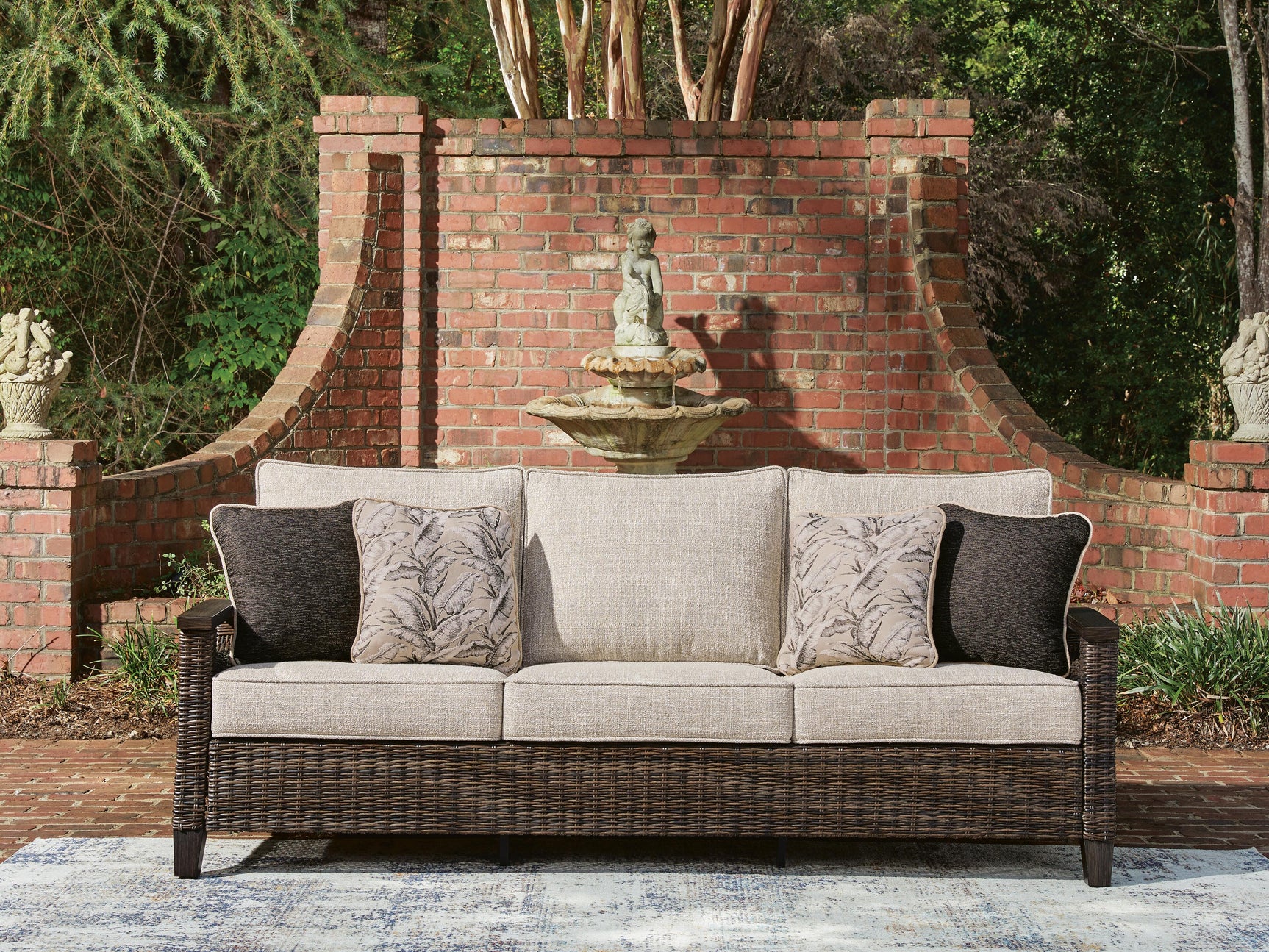 Drakes Beach Dark Brown Outdoor Sofa with Cushion