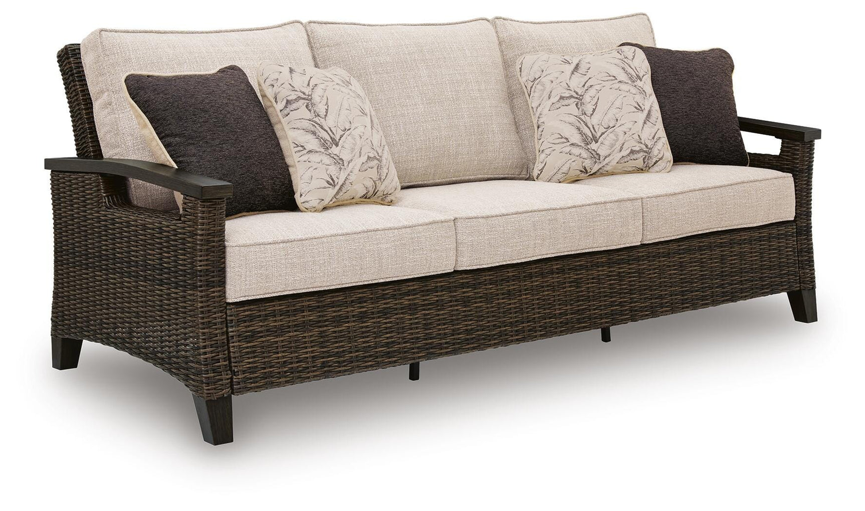 Drakes Beach Dark Brown Outdoor Sofa with Cushion
