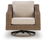 Revare Beach Beige Swivel Lounge with Cushion