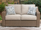 Revare Beach Beige Outdoor Loveseat with Cushion