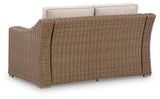 Revare Beach Beige Outdoor Loveseat with Cushion
