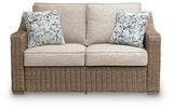 Revare Beach Beige Outdoor Loveseat with Cushion