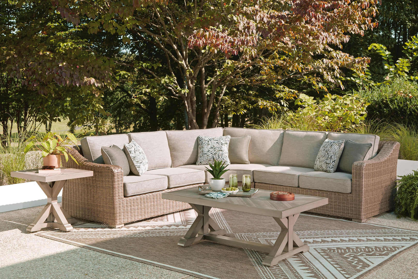 Revare Beach Beige 3-Piece Outdoor Sectional