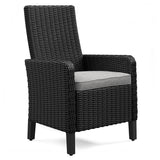 Beachcroft Black/Light Gray Outdoor Arm Chair with Cushion (Set of 2) - Ornate Home