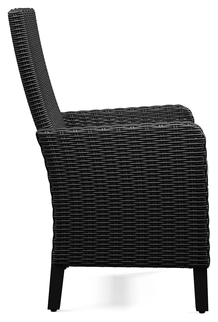 Beachcroft Black/Light Gray Outdoor Arm Chair with Cushion (Set of 2) - Ornate Home