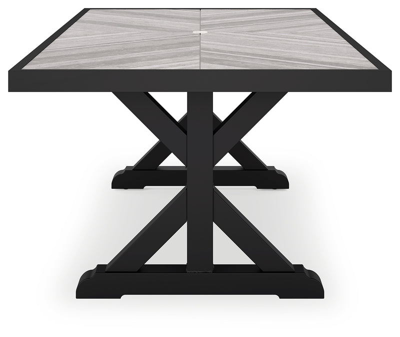 Beachcroft Black/Light Gray Outdoor Dining Table - Ornate Home