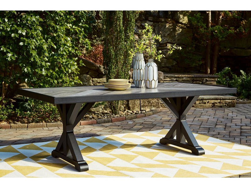 Beachcroft Black/Light Gray Outdoor Dining Table - Ornate Home