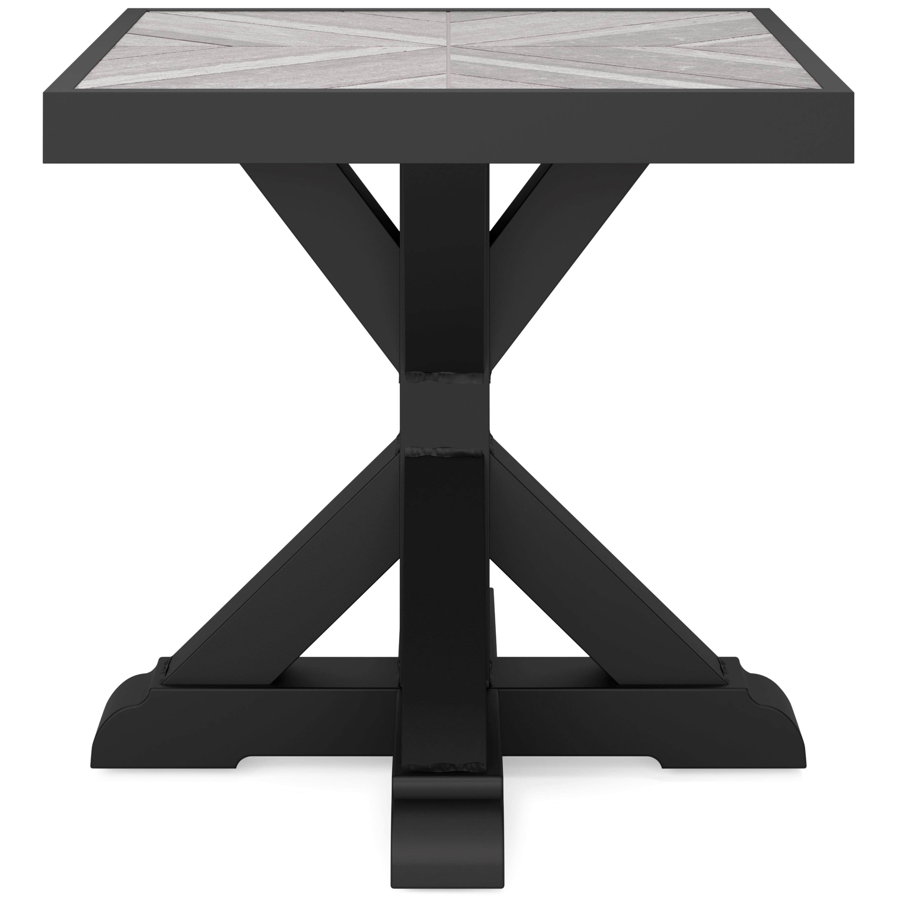 Beachcroft Black/Light Gray Outdoor End Table - Ornate Home