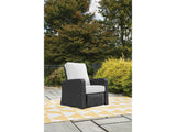 Beachcroft Light Gray/Black Press-Back Recliner - Ornate Home