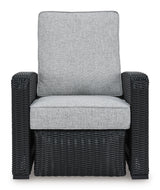 Beachcroft Light Gray/Black Press-Back Recliner - Ornate Home