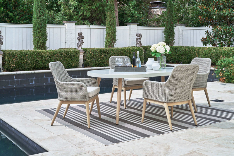 Seton Creek Gray Outdoor Oval Dining Table - Ornate Home