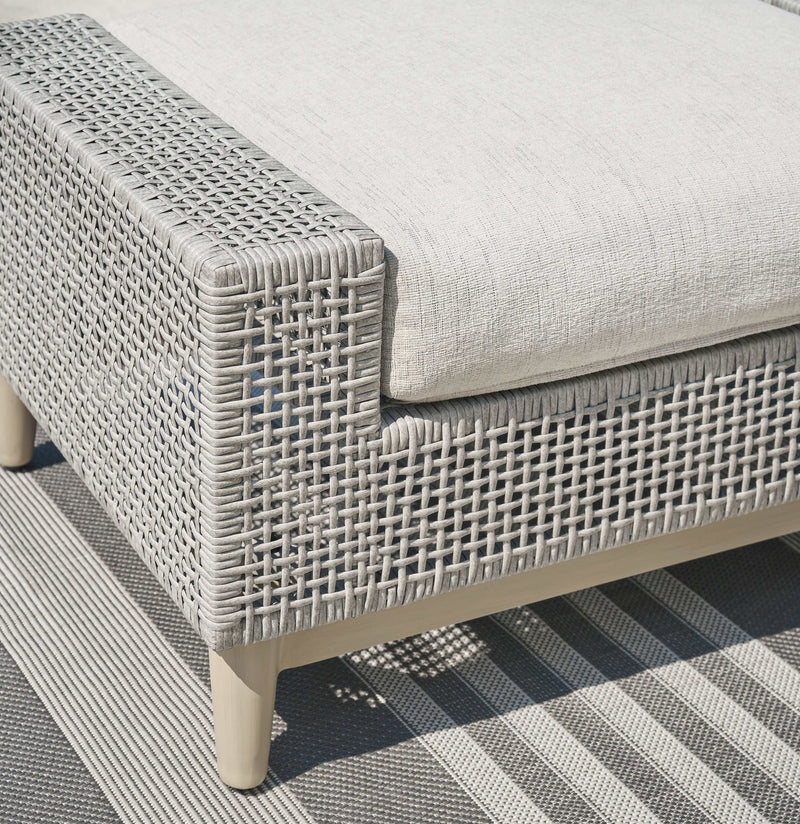 Seton Creek Gray Outdoor Ottoman w Cushion - Ornate Home